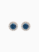 Load image into Gallery viewer, Lydia Earring (London Blue Topaz) - Rose Gold Plated