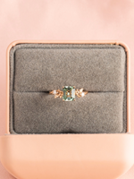 Load image into Gallery viewer, Etheral Ring - Mint Tourmaline & Moissanites - 18K Rose Gold