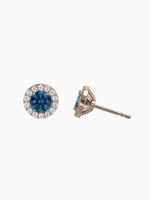 Load image into Gallery viewer, Lydia Earring (London Blue Topaz) - Rose Gold Plated