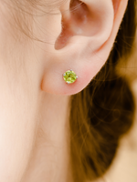 Load image into Gallery viewer, Lynn Earring (Peridot) - Rhodium Plated