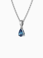 Load image into Gallery viewer, Laura Necklace (London Blue Topaz) - Rhodium Plated