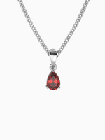 Load image into Gallery viewer, Laura Necklace (Garnet) - Rhodium Plated