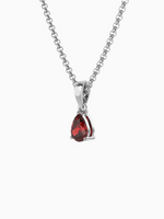 Load image into Gallery viewer, Laura Necklace (Garnet) - Rhodium Plated