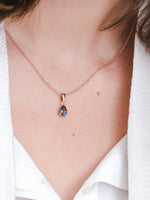 Load image into Gallery viewer, Laura Necklace (London Blue Topaz) - Rose Gold Plated