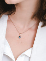 Load image into Gallery viewer, Laura Necklace (London Blue Topaz) - Rose Gold Plated