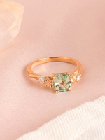 Load image into Gallery viewer, Etheral Ring - Mint Tourmaline & Moissanites - 18K Rose Gold