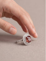 Load image into Gallery viewer, Isabella Ring - 3.40 Ct Tourmaline & Lab Diamonds - 14K White Gold