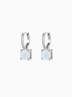 Load image into Gallery viewer, Wylie Earrings (Moonstone) - Rhodium Plated