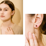 Load image into Gallery viewer, Lynn Earring (Rhodolite Garnet) - Rhodium Plated