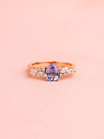 Load image into Gallery viewer, Claudia Ring - 1.12Ct Lavender Sapphire & Lab Diamond - 18K Rose Gold