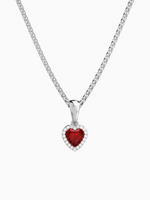 Load image into Gallery viewer, Leanne Necklace (Garnet) - Rhodium Plated