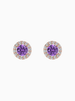 Load image into Gallery viewer, Lydia Earring (Amethyst) - Rose Gold Plated