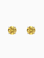 Load image into Gallery viewer, Lynn Earring (Citrine) - Rhodium Plated