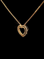 Load image into Gallery viewer, Heart Diamond Halo Necklace - 18K Rose Gold