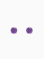 Load image into Gallery viewer, Lydia Earring (Amethyst) - Rose Gold Plated