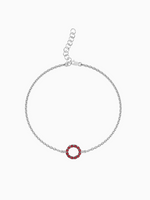 Load image into Gallery viewer, Fiona Bracelet (Garnet) - Rhodium Plated