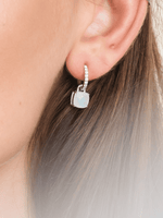 Load image into Gallery viewer, Wylie Earrings (Moonstone) - Rhodium Plated