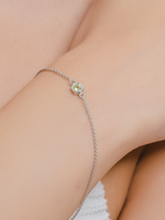 Load image into Gallery viewer, Fleur Bracelet (Peridot) - Rhodium Plated