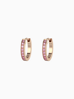 Load image into Gallery viewer, Winnie Earrings (Pink Sapphire) - Rose Gold Plated