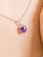 Load image into Gallery viewer, Felicia Necklace (Amethyst) - Rhodium Plated