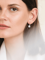 Load image into Gallery viewer, Wylie Earrings (Moonstone) - Rhodium Plated