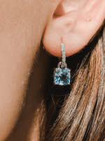 Load image into Gallery viewer, Wylie Earrings (Sky Blue Topaz) - Rhodium Plated