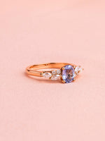 Load image into Gallery viewer, Claudia Ring - 1.12Ct Lavender Sapphire & Lab Diamond - 18K Rose Gold