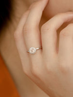 Load image into Gallery viewer, Lydia Ring (Rose Quartz) - Rhodium Plated