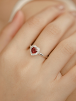 Load image into Gallery viewer, Leanne Ring (Garnet) - Rhodium Plated