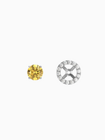 Load image into Gallery viewer, Lydia Earring (Citrine) - Rhodium Plated