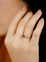 Load image into Gallery viewer, Lydia Ring (Garnet) - Rose Gold Plated