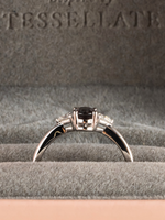 Load image into Gallery viewer, Cassandra Ring - Colour Change Garnet & Moissanite - 18K White Gold