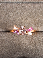 Load image into Gallery viewer, Sera Ring - Morganite & Moissanite - 18K Rose Gold