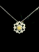 Load image into Gallery viewer, Theadore Yellow Diamond Necklace - 18K White Gold