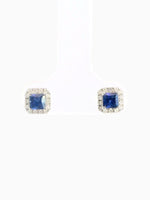 Load image into Gallery viewer, 0.56ct Blue Sapphire Earrings
