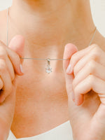 Load image into Gallery viewer, Bianca Necklace (Rose Quartz) - Rhodium Plated