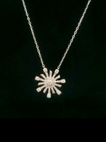 Load image into Gallery viewer, Snowflake Design Diamond Necklace - 18K White Gold
