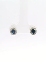 Load image into Gallery viewer, Blue Sapphire Oval Platinum Earrings