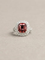 Load image into Gallery viewer, Isabella Ring - 3.40 Ct Tourmaline & Lab Diamonds - 14K White Gold