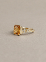 Load image into Gallery viewer, Jasper Ring - 2.25Ct Grossularite Garnet & Lab Grown Diamonds - 18K Champagne Gold