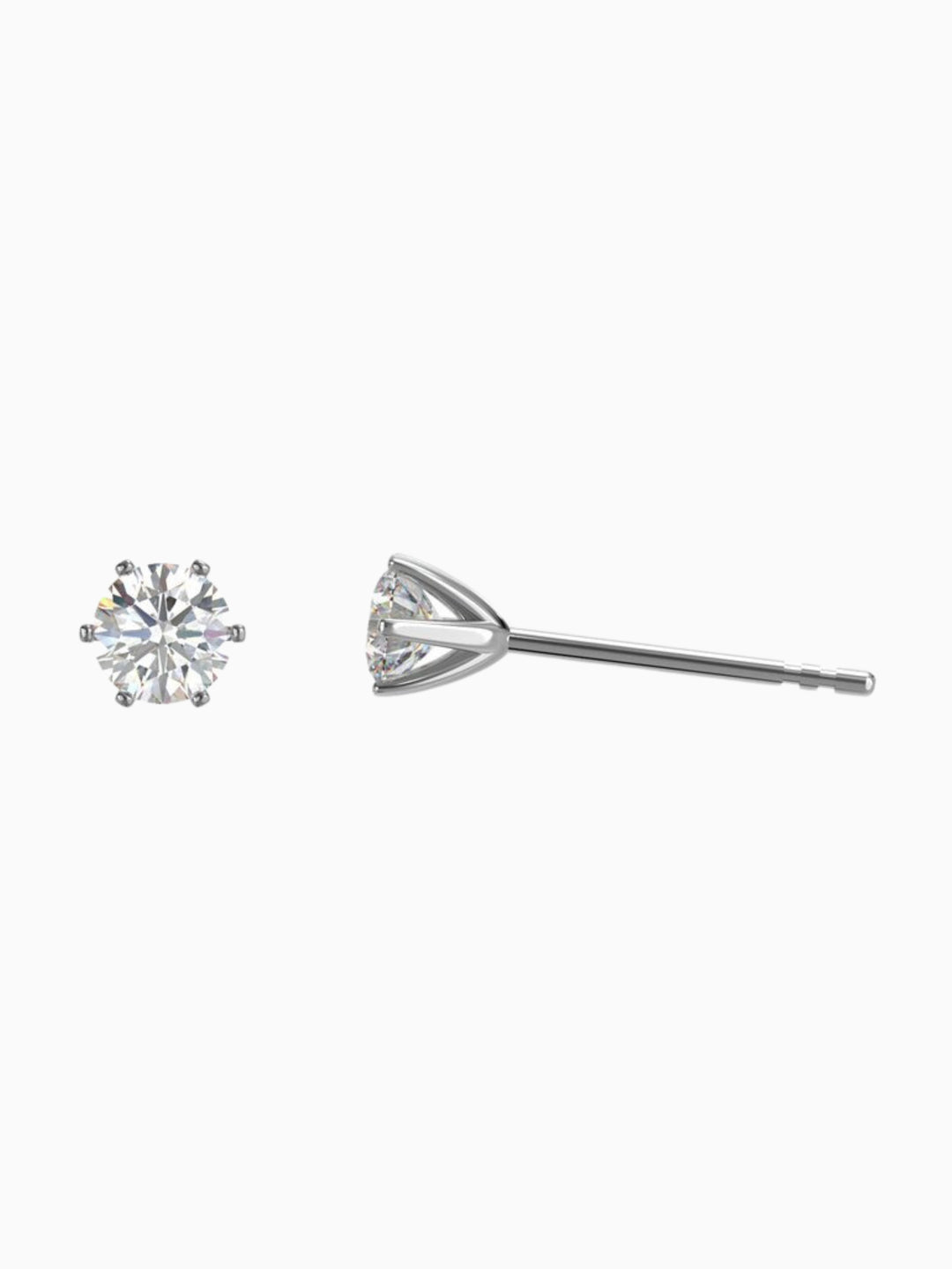 Diamond Amber Earrings - 18K White Gold