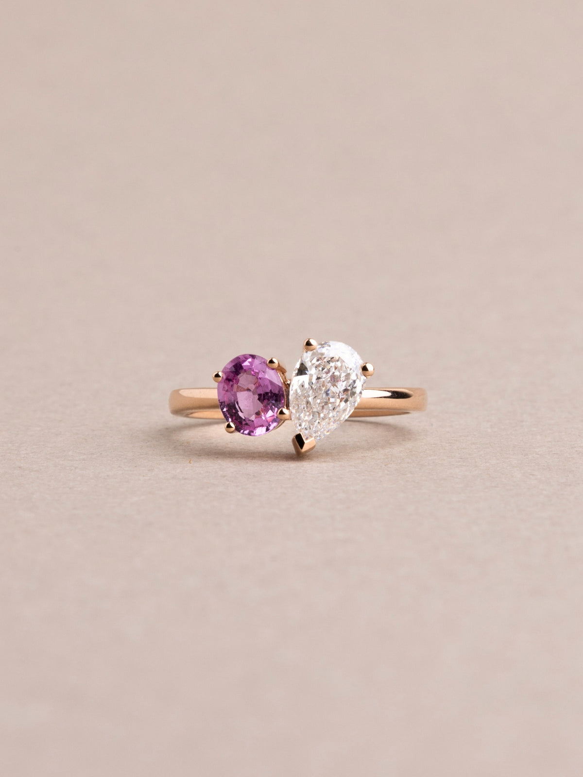 Jennie ring   pink sapphire & lab diamond   18k rose gold
