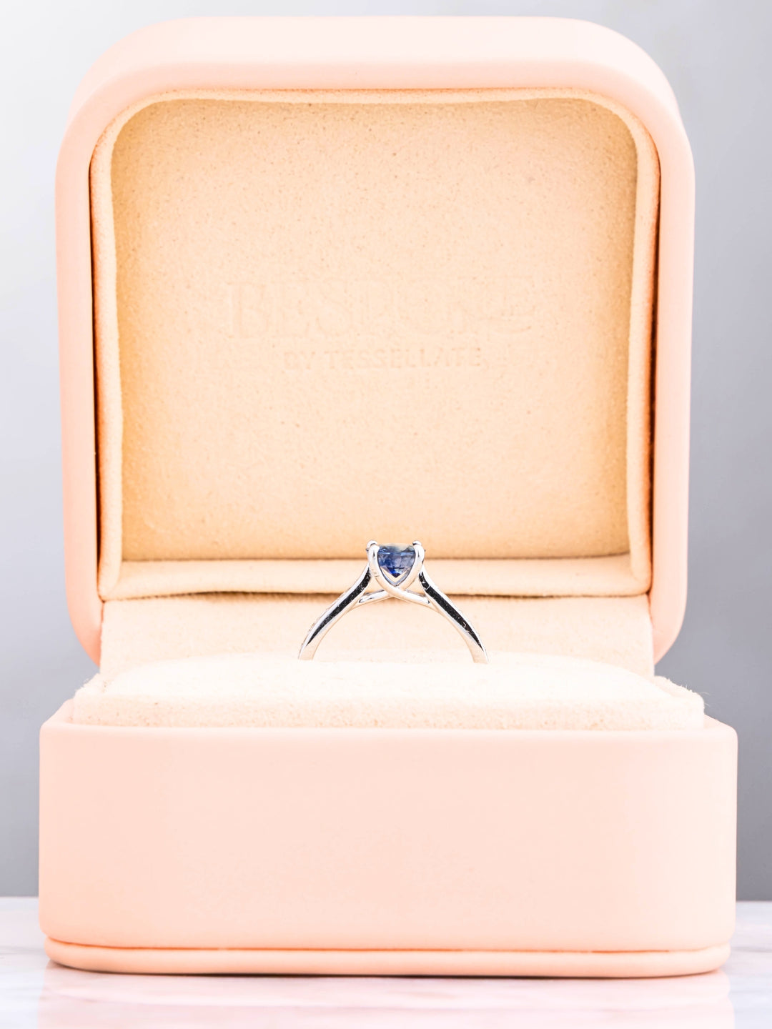 Julia Ring - Blue Sapphire & Diamond - 18K White Gold