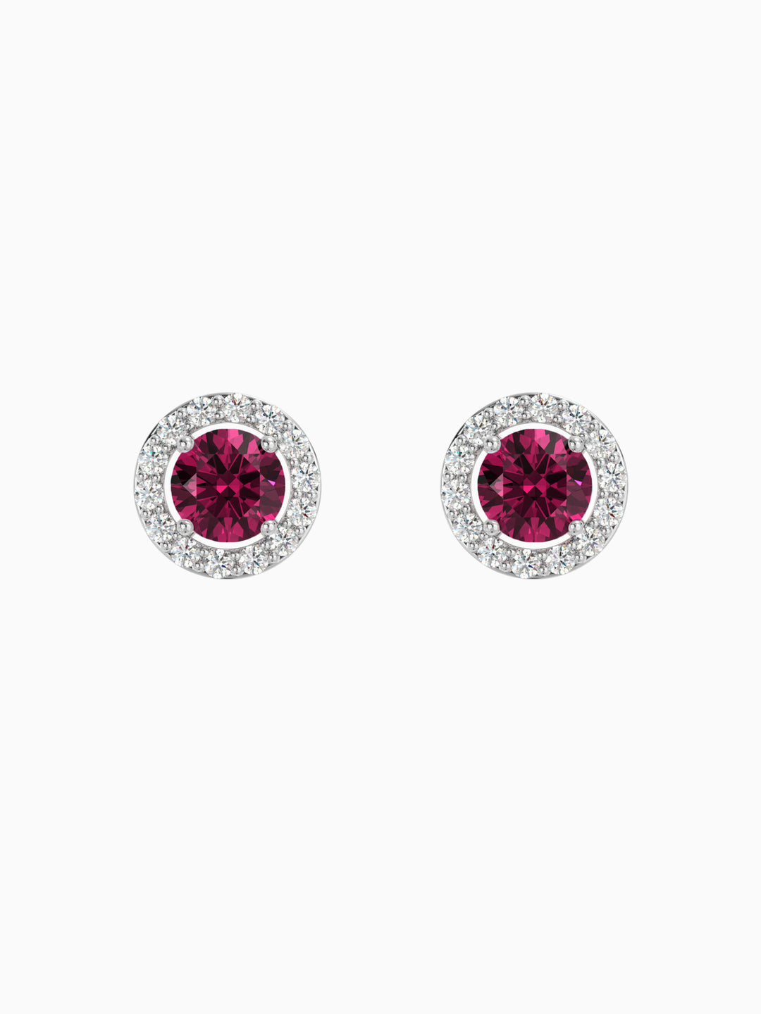 Lydia Earring (Rhodolite Garnet) - Rhodium Plated