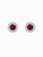 Load image into Gallery viewer, Lydia Earring (Rhodolite Garnet) - Rhodium Plated
