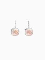 Load image into Gallery viewer, Pamela Earrings (Rose Quartz) - Rhodium Plated
