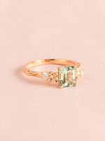 Load image into Gallery viewer, Etheral Ring - Mint Tourmaline &amp; Moissanites - 18K Rose Gold
