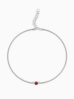 Load image into Gallery viewer, Fleur Bracelet (Garnet) - Rhodium Plated
