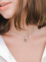 Load image into Gallery viewer, Laura Necklace (London Blue Topaz) - Rhodium Plated
