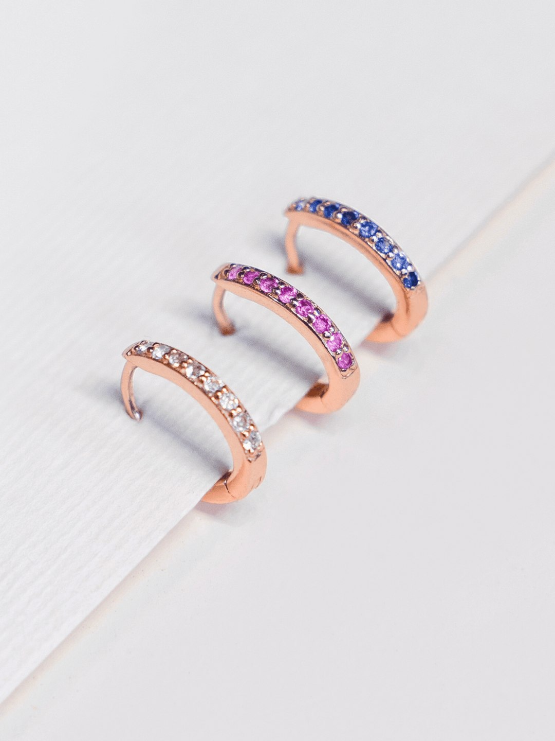 Winnie Earrings (Pink Sapphire) - Rose Gold Plated